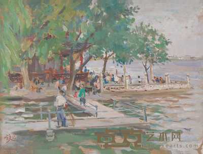 秦宣夫 1963年作 平湖秋月 54×73cm